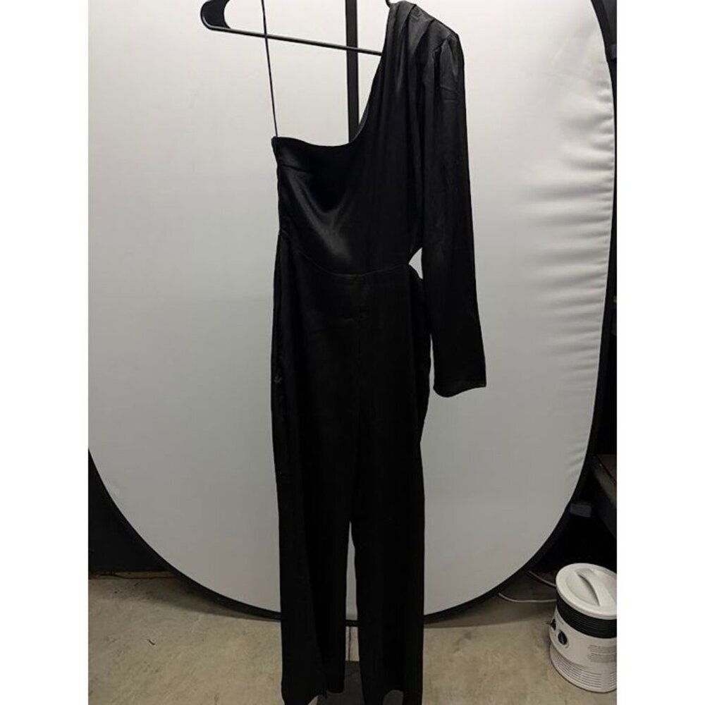 Lush Black One Sleeve Cutout Jumpsuit